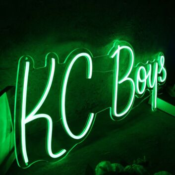 KC Boys Green Neon Sign