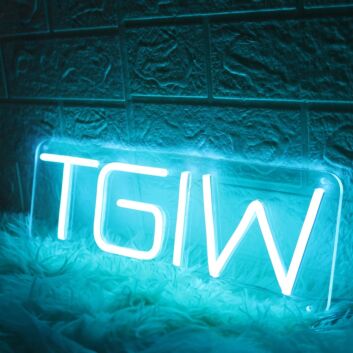TGIW Blue Neon Sign