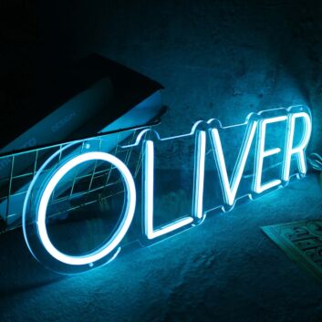 Oliver Blue Neon Sign