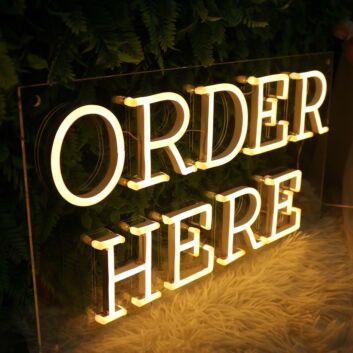 Order Here Yellow Neon Sign