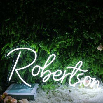 Robertson White Neon Sign