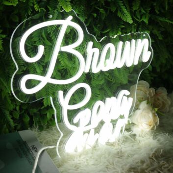 Brown Gang White Neon Sign