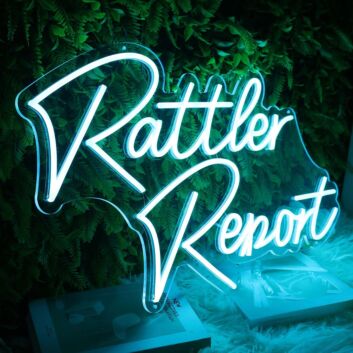 Ratter Report Blue Neon Sign
