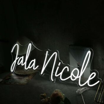 Jala Nicole White Neon Sign