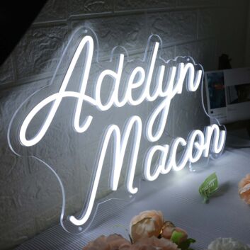 Adelyn Macon White Neon Sign