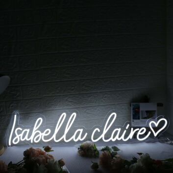 Isabella Claire White Neon Sign