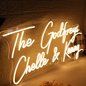 The Godfreys Chelle And Kenny Yellow Neon Sign