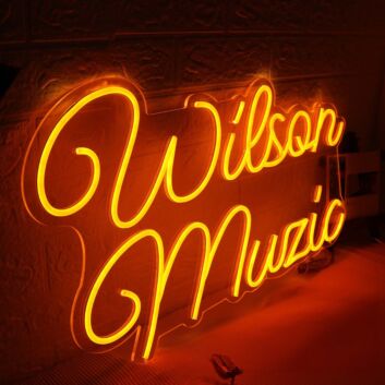 Wilson Music Orange Neon Sign