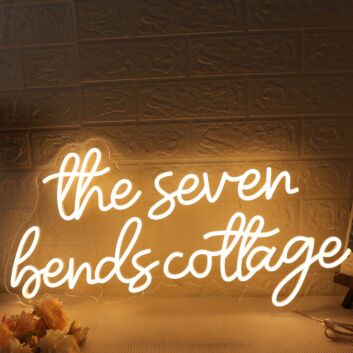 The Seven Bends Cottage Yellow Neon Sign