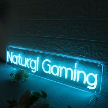 Natural Gaming Blue Neon Sign