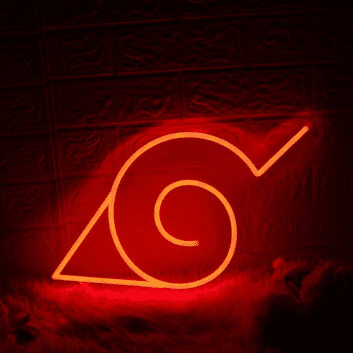 Konoha Village Red Neon Sign