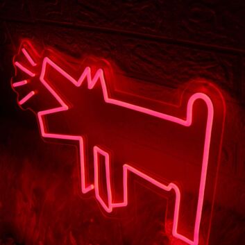 Dog Barking Red Neon Sign