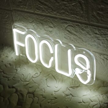 Focus White Neon Sign