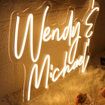Wendy And Michael Yellow Neon Sign
