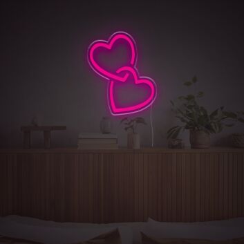 Double Heart LED Neon Sign