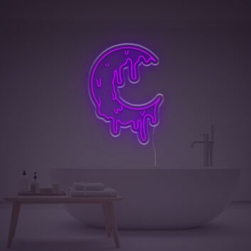 Melting Moon LED Neon Sign