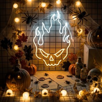 Fire Skull LED Neon Sign