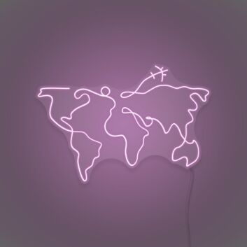 World map LED neon sign