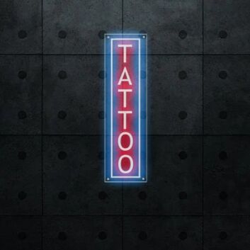 custom  red and deep blue 25" Vertical Tattoo LED Neon Sign