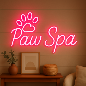 Paw Spa LED Neon Light  Wall Decor