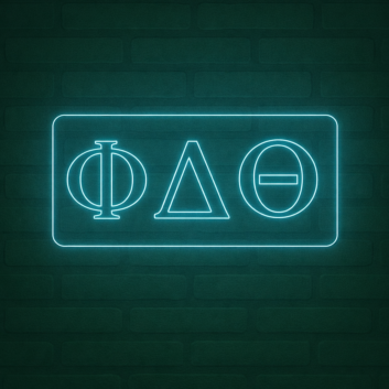 Phi Delta Theta ΦΔΘ LED Neon Sign Perfect for Greek Life Gatherings and Chapter Houses