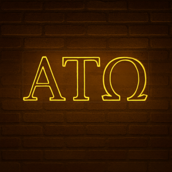 Alpha Tau Omega ΑΤΩ LED Neon Sign Showcasing Brotherhood and Fraternity Values