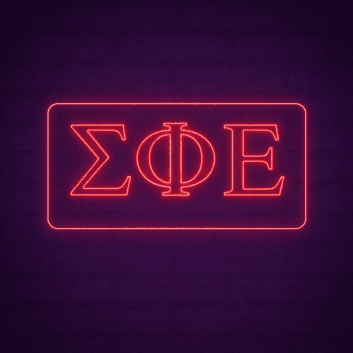 Sigma Phi Epsilon ΣΦΕ LED Neon Sign for Brotherhood Events and Fraternity Decor