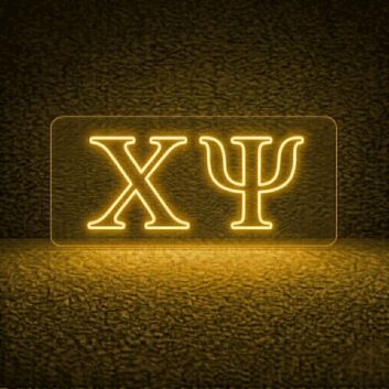 Chi Psi ΧΨ LED Neon Sign for Brotherhood Events and Fraternity Decor