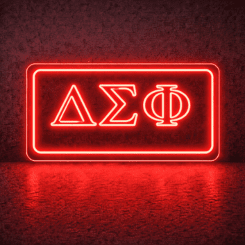 Delta Sigma Phi ΔΣΦ LED Neon Sign for Brotherhood Events and Fraternity Decor