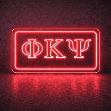 Phi Kappa Psi ΦΚΨ LED Neon Sign Ideal for Campus Pride and Fraternity Decor