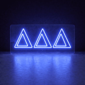 Delta Delta Delta ΔΔΔ LED Neon Sign for Sisterhood Events and Sorority Decor