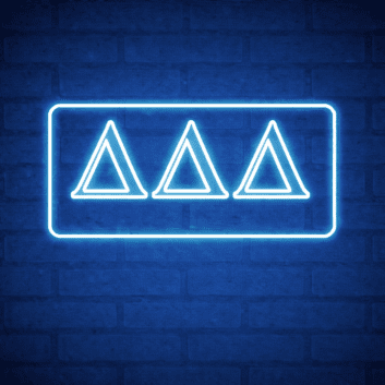 Delta Delta Delta ΔΔΔ LED Neon Sign for Sisterhood Events and Sorority Decor