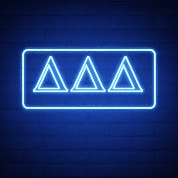 Delta Delta Delta ΔΔΔ LED Neon Sign for Sisterhood Events and Sorority Decor