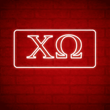 Chi Omega ΧΩ LED Neon Sign Celebrating Sisterhood and Service