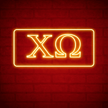 Chi Omega ΧΩ LED Neon Sign Celebrating Sisterhood and Service
