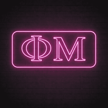 Phi Mu ΦΜ LED Neon Sign Perfect for Sorority Gatherings and Chapter Houses