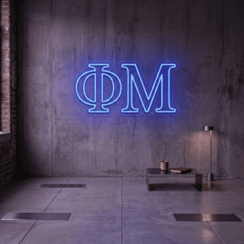 Phi Mu ΦΜ LED Neon Sign Perfect for Sorority Gatherings and Chapter Houses