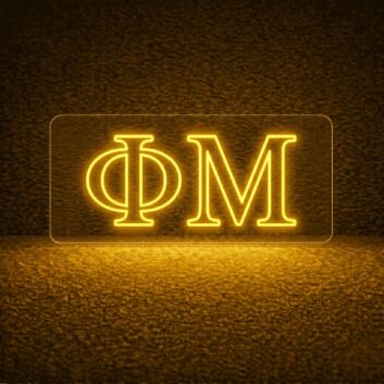 Phi Mu ΦΜ LED Neon Sign Perfect for Sorority Gatherings and Chapter Houses