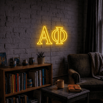 Alpha Phi Outlined Serif LED Neon Sign