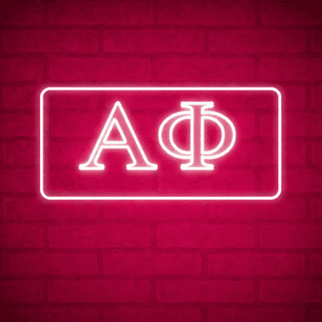 Alpha Phi ΑΦ LED Neon Sign Ideal for Campus Pride and Sorority Decor