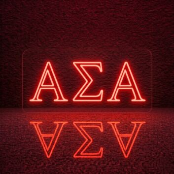 Alpha Sigma Alpha Outlined Serif LED Neon Sign