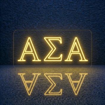 Alpha Sigma Alpha ΑΣΑ LED Neon Sign for Sisterhood Events and Sorority Decor