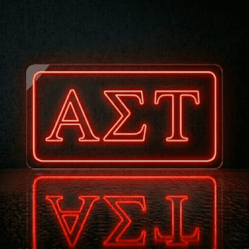 Alpha Sigma Tau Framed Outline LED Neon Sign