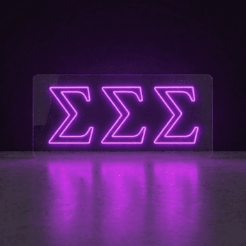 Sigma Sigma Sigma Outlined LED Neon Sign