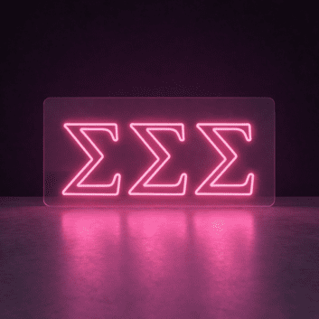 Sigma Sigma Sigma Outlined LED Neon Sign