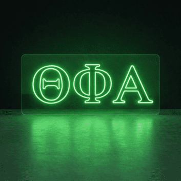 Theta Phi Alpha ΘΦΑ LED Neon Sign for Sisterhood Events and Sorority Decor