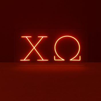 Chi Omega ΧΩ LED Neon Sign for Sisterhood Events and Sorority Decor