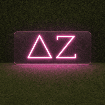 Delta Zeta ΔΖ LED Neon Sign Showcasing Sisterhood and Empowerment