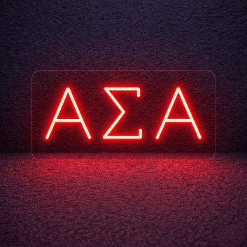 Alpha Sigma Alpha ΑΣΑ LED Neon Sign Celebrating Sisterhood and Excellence