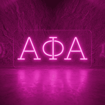 Alpha Phi Alpha ΑΦΑ LED Neon Sign Celebrating Brotherhood and Leadership